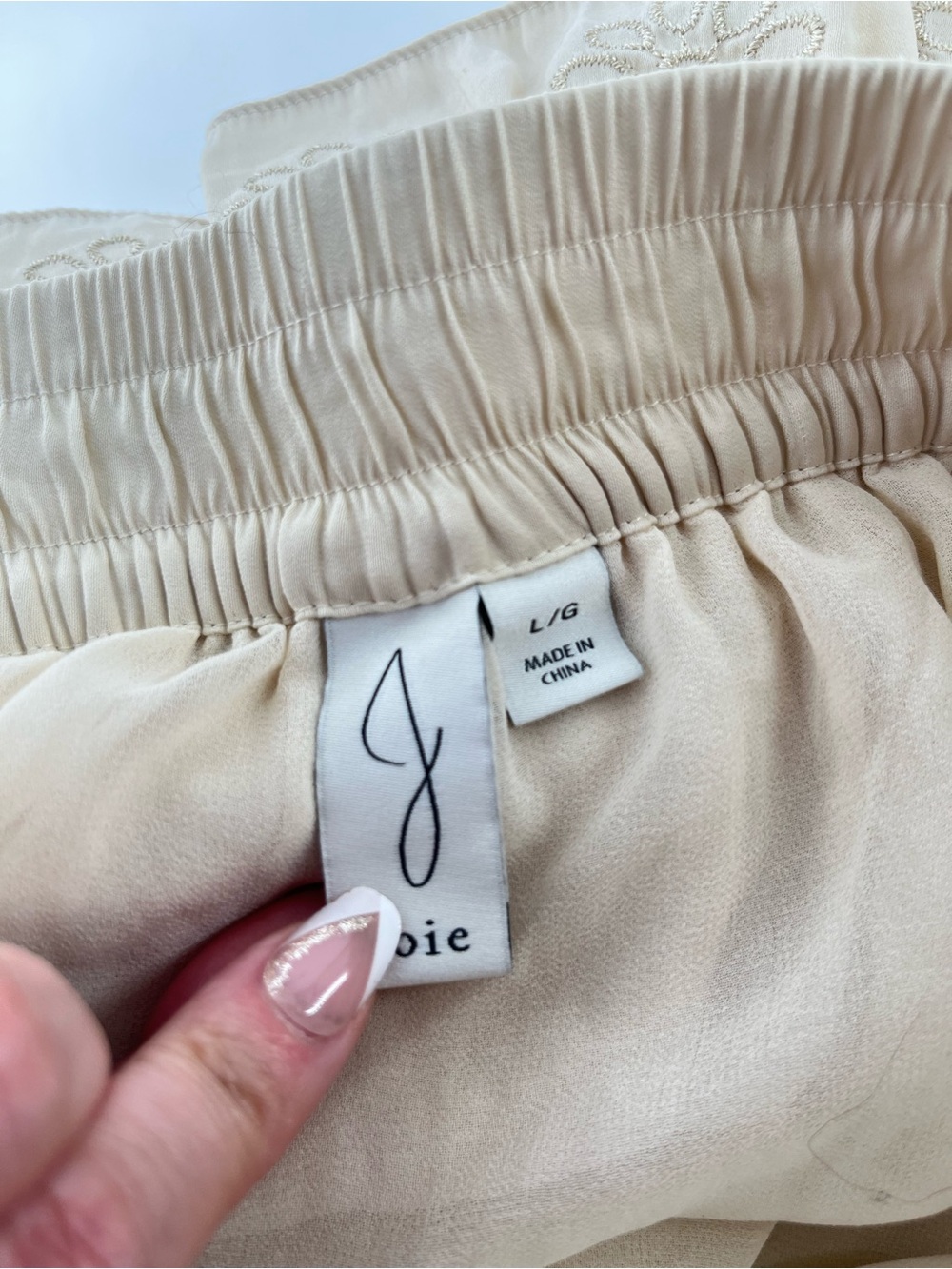 Joie Beige Tiered Maxi Skirt with Embroidered Trim - Picture 4 of 8